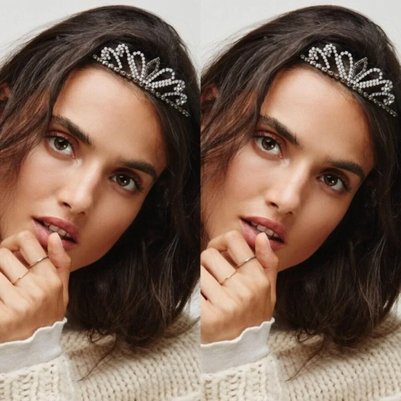 Free People Pretty in Punk Tiara Dark Grey NWT - Picture 1 of 8
